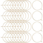 Beebeecraft 1 Box 100Pcs 25mm Wine Glass Charm Rings 18K Gold Plated 316 Stainless Steel Open Round Beading Earring Hoops Findings Supplies for Jewelry Making DIY Craft Kit - color: Gold, size: 25mm