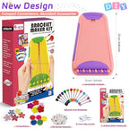 Friendship Bracelet Making Kit for Girls Ages 8-12, Kids Jewelry Making Kit with 28 Pre-Cut Threads and Letter Beads, Arts and Crafts for Kids, Birthday Easter Gifts for 6 7 8 9 10 11 12 Year Old - color: Pink/Purple