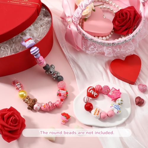 Watersay 12 Pcs 3D Silicone Focal Beads Pens Beads Bulk for Beadable Keychain DIY Crafts Necklace Bracelet Phone Chain Charms Jewelry Making (Mother's Day) - style: Mother's Day