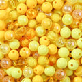 12mm Acrylic Beads 300pcs Yellow Focal Spacer Bead Chunk Bubblegum Beads for DIY Crafting Necklace Bracelet Jewelry Making Keychain (Yellow) - color: yellow