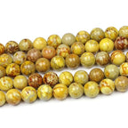 MJDCB 4mm Yellow Imperial Jasper Gemstone Beads Round Loose Stone Bead for Jewelry Making Bracelets Necklaces - color: Yellow Imperial Jasper, size: 4mm