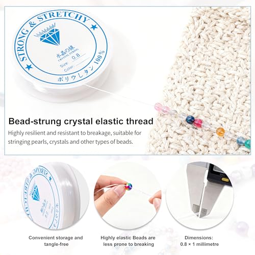 Sthmeyue Bead Baking Rack, Polymer Clay Tools, Clay Bead Drying Rack Jewelry Making Supplies（with 20 Pins & 2 Roll of Elastic Strings）