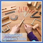 Jewelers Tools Set Including Jeweler Saw Frame Bench Pin Clamp Diamond Needle File Wooden Ring Clamp and Ring Sizer Mandrel Measuring Tool Jeweler's Mallet Hammer Stick for Jewelry Making