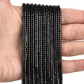 300pcs Natural Black Obsidian Heishi Spacer Beads 2x4mm Genuine Real Disc Stone Beading DIY Charm Smooth Loose Gemstone Beads for Jewelry Making Bracelets Necklaces Earrings Crafts - color: Black Obsidian