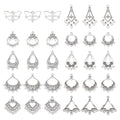 KISSITTY Tibetan Style Alloy Chandelier Component Links for Jewelry Making - color: Antique Silver # Mixed Shape 2