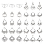 KISSITTY Tibetan Style Alloy Chandelier Component Links for Jewelry Making - color: Antique Silver # Mixed Shape 2