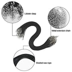 50 Pcs Black Waxed Necklace Cord 2MM Waxed Leather Cord Rope with a Lobster Claw Clasp Necklace Cord Bulk for Jewelry Making Bracelet Chain Necklaces String Jewelry DIY Accessories