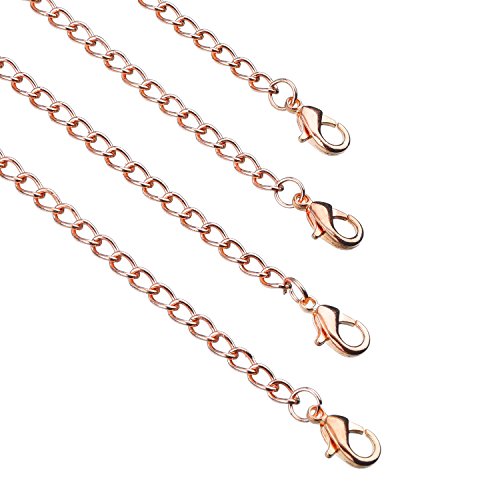 5 Pieces Necklace Extenders eBoot Chain Extenders Set for Necklace Bracelet DIY Jewelry Making (Rose Gold)