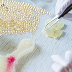 Iridescent Glass Tiny Bubble Beads, 0.4-3mm 20g No Hole Micro Mini Round Golden Yellow Water Droplets Beads - Applications: for Resin, Nail Art, Dollhouse Bath Tub, 2-Pieces - color: Golden Yellow, size: φ0.4-3mm