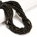 ICAI Beads Natural 2x4mm Rondelle Beads, Abacus Disk Stone Spacer Beads – Loose Natural Gemstone Beads for DIY Bracelet, Necklace, Jewelry Making (Golden Obsidian) - color: Golden Obsidian, size: 2x4