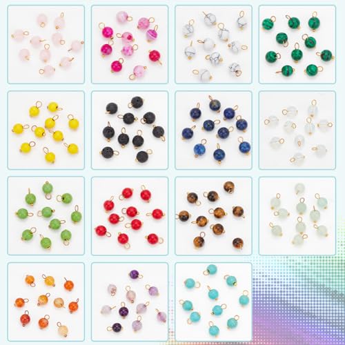 PH PandaHall Natural Gemstone Pendants & Charms - Crystal Stone Charms for DIY Crafts