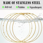 stino 20 Pack (5 Styles) Stainless Steel Chains for Jewelry Making, Bulk Gold Plated Chains, Satellite, Paper Clip, Lip, Rolo, Cable Mixed Styles (Gold (19 inch)) - color: Gold Plated (19 inch)