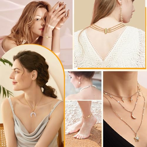 ROADPLUM 26 Pcs Magnetic Necklace Extender, 5 Style Strong Magnetic Jewelry Clasps and Necklace Layering Clasps with Chain Extenders for Women Necklaces Bracelet, Gold and Silver - size: 26 Pcs