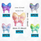 20 Pcs Butterfly Acrylic Beads for Crafts - Fits for Beaded Pens & Jewelry Making - DIY Supplies - color: Gradient Color-20pcs