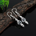 Natural Gemstone Dainty Earrings, Silver Plated Hypoallergenic Jewelry, Handmade Healing Crystal Lightweight Earring, Polished Stones, Elegant Birthday Statement Gift for Women