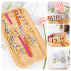 AUEAR, 52 Pack Silver Gold A-Z 8mm Full Rhinestone Slide Charms Crystal Alphabet Letter Alloy for Bracelets Necklace Wristbands DIY Jewelry Making - color: Silver & Gold, size: 52 Pack