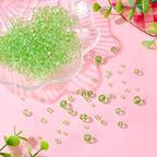 4 Strands Faceted Glass Beads Crystal 3/4/6/8mm Rondelle Transparent Glass Loose Spacer Beads for DIY Bracelet Necklace Wristband Keychain Jewelry Craft Making, Pale Green - color: 3/4/6/8mm-Pale Green