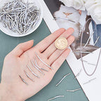 UNICRAFTALE About 300pcs 6 Sizes 25-53mm Elastic Barbed Cord with Stainless Steel Findings Stretch Cord with Metal Ends Metal Barbs Barbed Fasteners for Binding Hanging Findings - size: 25-53mm