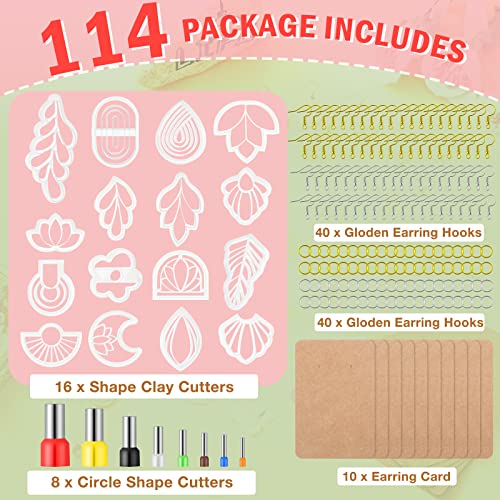 Kajaia 114 Pcs Polymer Clay Earring Cutters Bohemian Polymer Clay Cutters for Earrings Set Jewelry Making Supplies for Women Craft DIY - color: Boho