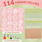 Kajaia 114 Pcs Polymer Clay Earring Cutters Bohemian Polymer Clay Cutters for Earrings Set Jewelry Making Supplies for Women Craft DIY - color: Boho