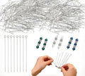 100PCS 2.75 Inch Stainless Steel Eye Pins for Jewelry Making, 70mm Metal Wire Eyepins, DIY Earring Beading Findings, 21 Gauge Open Eye Head Pins, 0.7mm Long Wire Eye Pins, Beading Pins for Jewelry DIY