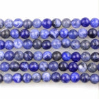 MJDCB 225pcs Natural Small Stone Beads 3mm Sodalite Round Smooth Loose Gemstone Bead for Jewelry Making Bracelets Earrings Necklaces Accessories - color: Sodalite