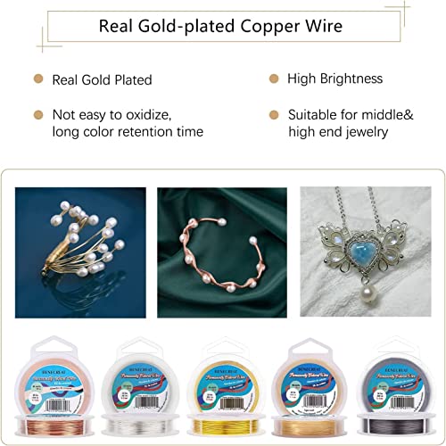BENECREAT 2 Rolls 20-Gauge Tarnish Resistant Silver/Gold Coil Wire, 66-Feet/22-Yard in Total - color: Silver/Gold