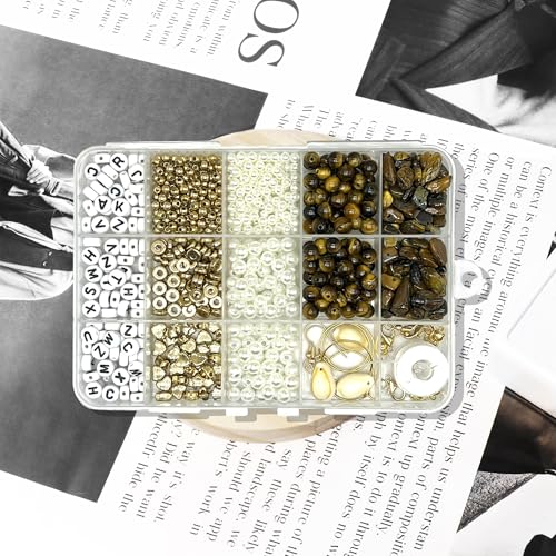 Basigeese Jewelry Making Supplies Kit Natural Stone Beads for Irregular Gemstone Beading with for DIY Craft Bracelet Necklace Earrings for Adults (Yellow Tiger Eye) - color: Yellow Tiger Eye