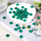 Crafans 50Pcs 6mm Half Round Gemstone Cabochons Dyed Natural White Jade Flat Back Stone Cabochons Domes No Hole Healing Power Stone Chakra Crystal Beads for Jewelry Making - color: Jade-Sea Green, size: 6mm