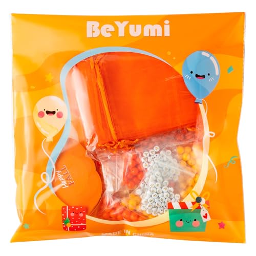 BeYumi Fall Bracelet Kit - 24 Pack Fall Letter Beads Friendship Bracelets with Pumpkin Gift Cards and Bags Autumn Thankful Kit Party School Classroom Party Fun Activities - style: FALL