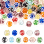 Elecrelive 100Pcs Round Glow in The Dark Glass Beads 8mm Luminous Round Lampwork Beads for DIY Bracelet Necklace Earring Jewelry Making - color: Mix Colors
