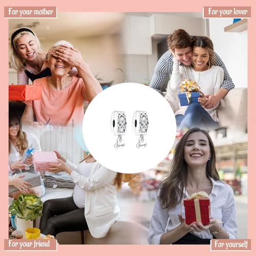 Mothers Day Birthday Number Love Family Friendship Graduation Auntie Grandma Dad Mom Charms for Pandora Bracelets Necklaces, Gifts Women, for Anniversary Valentines Christmas - style: Always Inifinity Pavé Clip Silver