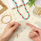 Augshy 700 Pcs Silver and Gold Daisy Flower Spacer Beads for Jewelry Making, Crafts, Hair Beads, Friendship Bracelets, Birthday Party Decorations - style: Flower Style