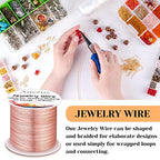 anezus 20 Gauge Jewelry Wire, 28 Yards Craft Wire Tarnish Resistant Copper Beading Wire for Jewelry Making Supplies and Crafting(Rose Gold) - color: Rose Gold
