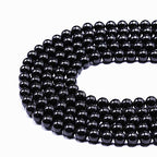 Natural Gemstone Loose Beads Smooth Round Approxi 15 inch DIY Bracelet Necklace for Jewelry Making (6mm, Black Tourmaline) - color: Black Tourmaline, size: 6mm