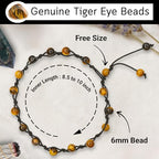 Amazing Gemstone Crystal Anklet Ankle Bracelets for Women - Waterproof Beaded Healing Crystal Anklets, Plus Size Chakra Gemstone Bead Anklet - color: Tigers Eye, style: Hand Knotted