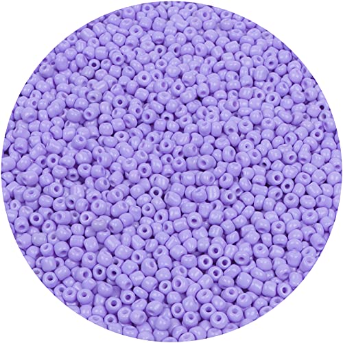 2200pcs Glass Seed Beads Bulk, 4mm 6/0 Pony Beads Bulk for Jewelry Making Mini Spacer Beads Loose Beads Craft Small Glass Seed Beads for DIY Bracelet Wrist (Lavender) - color: Lavender