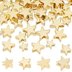 PH PandaHall 64pcs 14K Gold Star Beads, 4 Sizes Brass Star Spacer Beads Long Lasting Loose Beads for Necklace, Bracelet, Earring Jewelry DIY Craft Valentine, Mothers Day, Thanksgiving