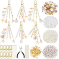 Cunno 776 Pcs Seashell Keychain Making Kit Ocean DIY Craft Key Chain Starfish Pearl Seahorse Letter Name Beads with Keychain Clip and Tool Accessories for Backpacks Purse Tote Bag Crafts DIY Supplies - color: Pink Gold, style: Nautical, Beach