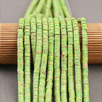 BONNY BOXX 150PCs Natural Green Imperial Jasper Spacer Beads, Loose Semi Precious Flat Round Gemstone Heishi Disc Stone Beads for Beading Jewelry Making 4mm*2mm - color: Green Imperial Jasper, size: 4MM*2MM