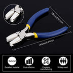 BENECREAT Double Nylon Jaw Pliers Flat Nose Pliers with Adhesive Jaws for DIY Jewelry Making Hobby Projects, Blue - color: Blue