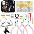 EUIQUE Jewelry Making Supplies Kits Repair Tools for Adults with Pliers, Wires, Necklace Chains, Findings and Helping Hands, Pink - color: Pink