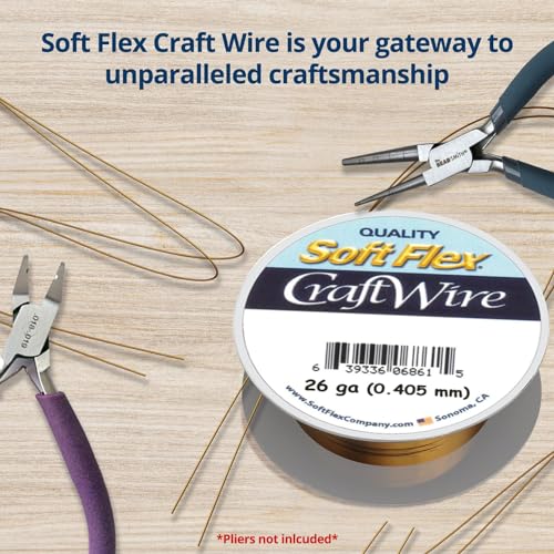 BeadHobby Soft Flex 26 Gauge Craft Wire - 27 Meters - Jewelry Wire with Tarnish Resistant Silver Plating - style: Bronze
