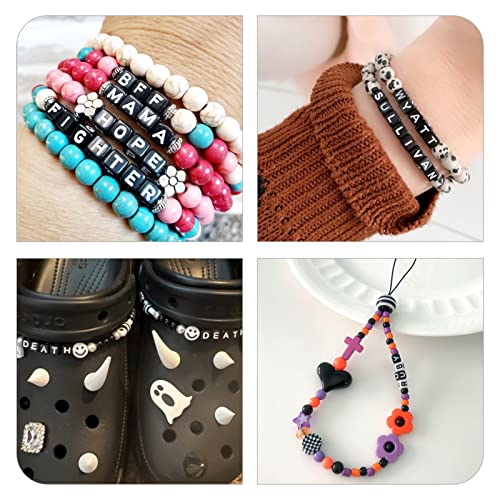 FASHEWELRY 500Pcs Acrylic Cube Letter Beads 5x5x5mm Black Square Letter F Alphabet Beads for DIY Bracelet Necklace Jewelry Making - color: Letter F