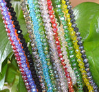 Catotrem Faceted Glass Crystal Beads Strands Briolette Rondelle Crystal Beads Spacer for Jewelry Making 15 Colors 1350pcs 6MM - size: 6mm