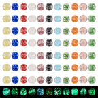 Elecrelive 100Pcs Round Glow in The Dark Glass Beads 8mm Luminous Round Lampwork Beads for DIY Bracelet Necklace Earring Jewelry Making - color: Mix Colors