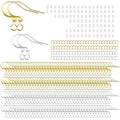 160 PCS/80 Pairs 14K Gold Tone and Silver Earring Hooks Hypoallergenic Ear Wires Fish Hooks with 100 PCS Silicone Earring Backs and 100 PCS Jump Rings Gold Earring Findings for DIY Jewelry Making - color: C style-14K Gold + Silver Earring Hooks