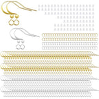 160 PCS/80 Pairs 14K Gold Tone and Silver Earring Hooks Hypoallergenic Ear Wires Fish Hooks with 100 PCS Silicone Earring Backs and 100 PCS Jump Rings Gold Earring Findings for DIY Jewelry Making - color: C style-14K Gold + Silver Earring Hooks