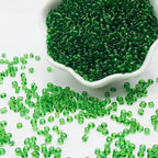 Dark Green Glass Seed Beads 5000 Pcs, 3mm Small Craft Pony Beads Bulk for Bracelets, DIY Necklace Ring Waist Chain - color: Dark Green