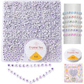 Acrylic Letter Beads 4mm Flat Round, 6mm Square - Beads for Making Friendship Bracelet or Necklace (26 Pieces of Flat Round White with Purple) - color: 26 pieces of flat round white with purple